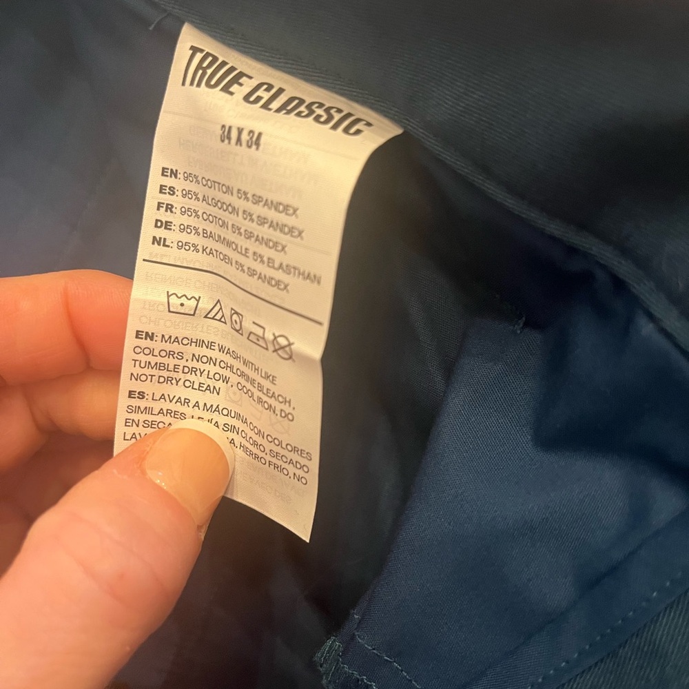 True Classic Men’s Pants | Navy Blue Straight Leg | Size 34x34 - Picture 3 of 9